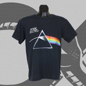 Vintage 80s Pink Floyd Dark Side of The Moon Tour T-Shirt Women's Large Black
